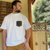 T-shirt blanc homme – poche artisanale