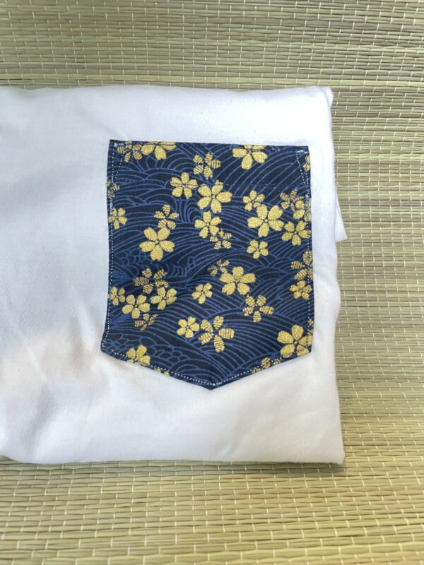 T-shirt blanc homme – poche artisanale